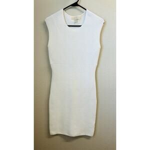 Michael Kors Sleeveless White Bodycon Textured Viscose blend Dress Size Small